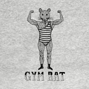 Strongman Bodybuilder Gym Rat - Line Drawing T-Shirt